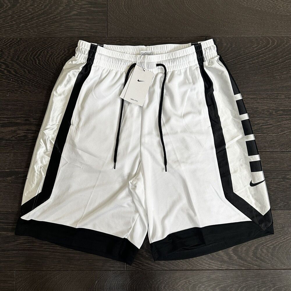 Nike DRI-FIT Elite Basketball Shorts White/Black DH7142-100 NWT Men’s XL